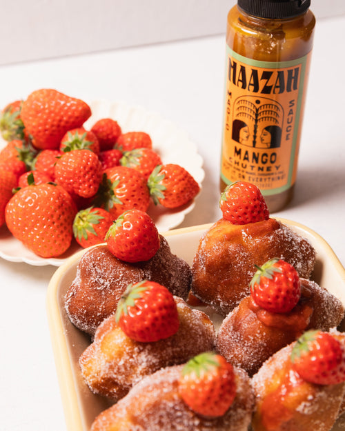 Roasted Berry and Mango Chutney Cardamom Donuts